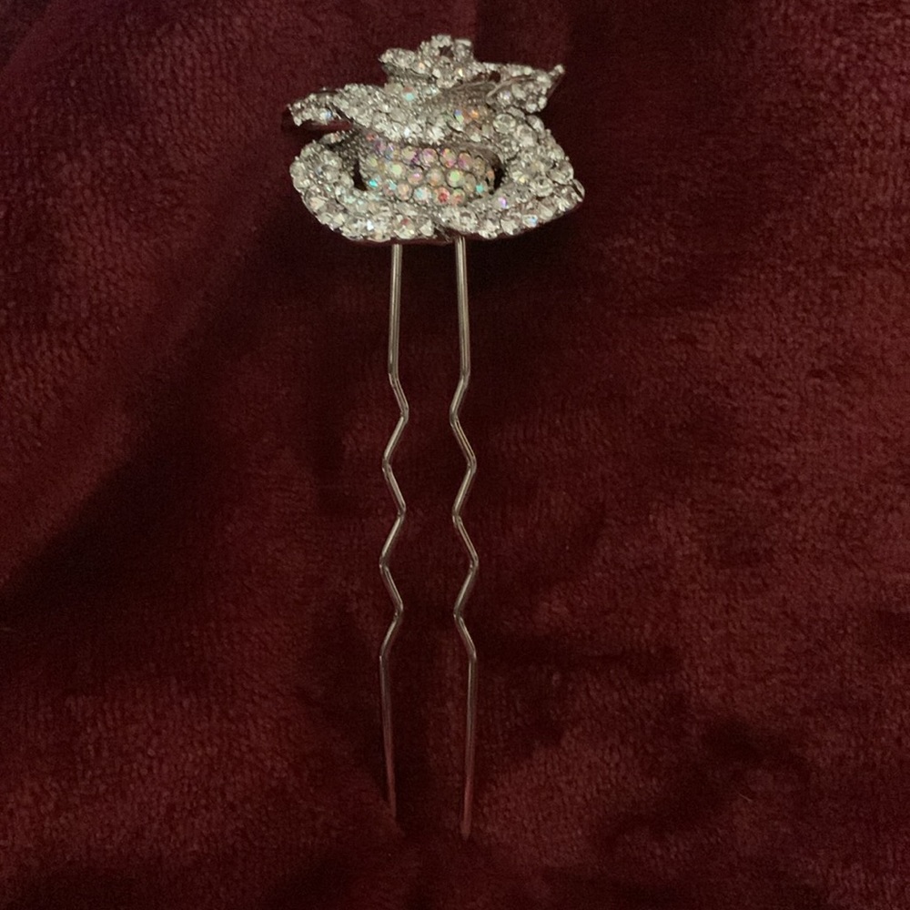 Sparkling Crystal Rose Hair Pin